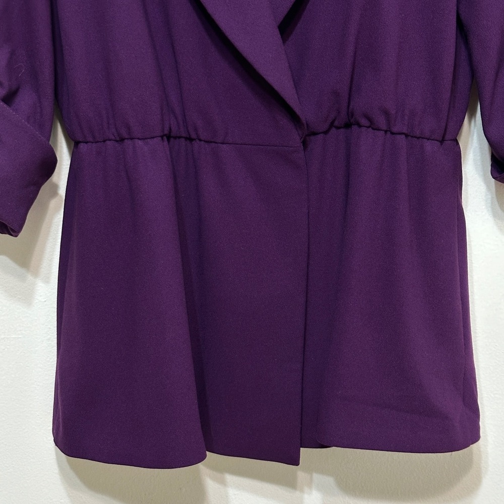 Alice + Olivia Cinched Waist Blazer Jacket Womens Small Purple Chic French Girl - Picture 4 of 14